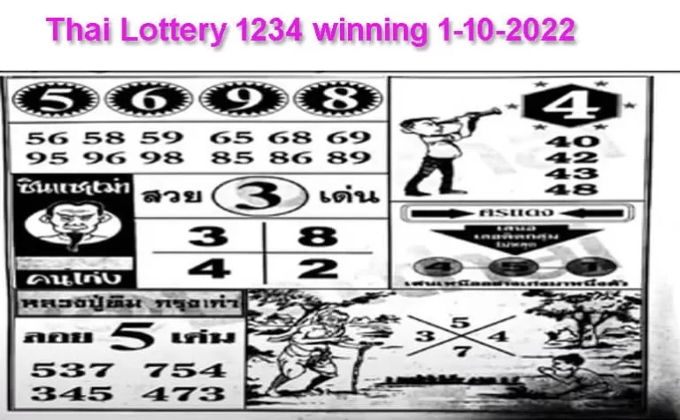 Thai Lottery 1234 Winning Numbers 1-10-2022