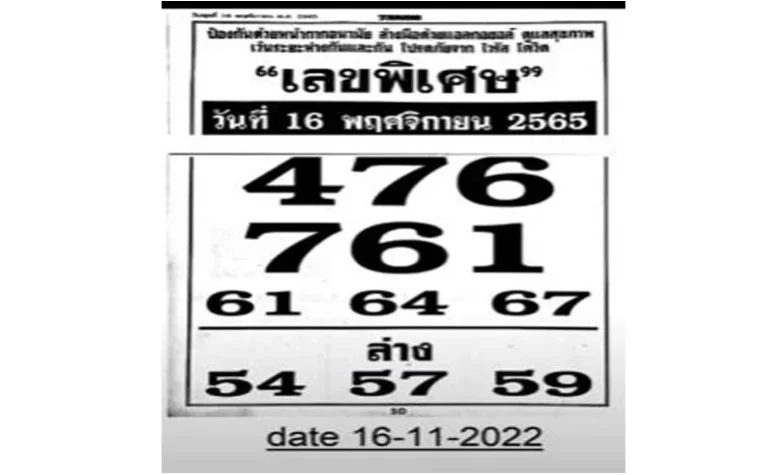 Thai Lottery 1234 Winning Numbers 16-11-2022