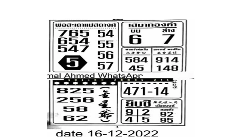 Thai Lottery 1234 Tips and papers 16-12-2022