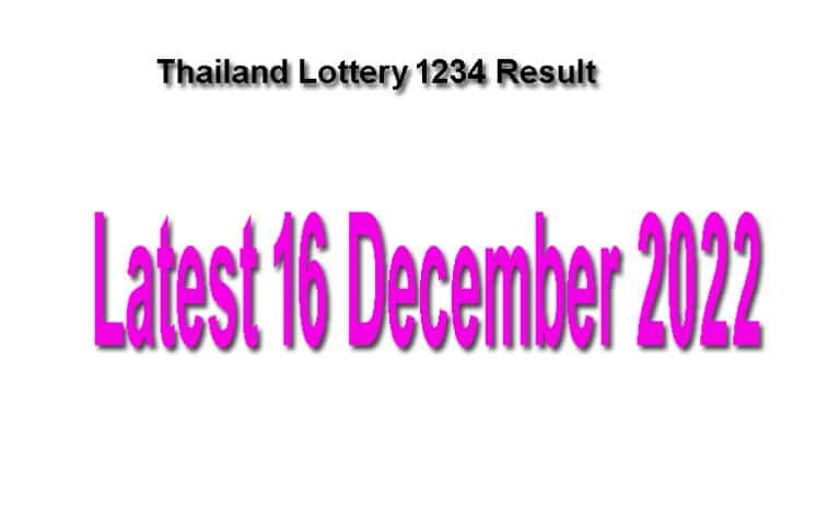 Thailand Lottery 1234 Result 16-12-2022